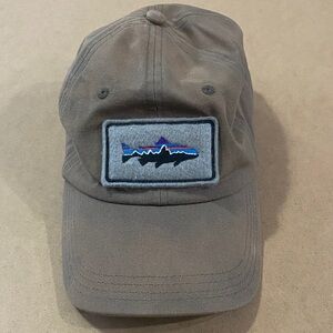 Patagonia Taupe Baseball Cap with Multicolor Fish Patch